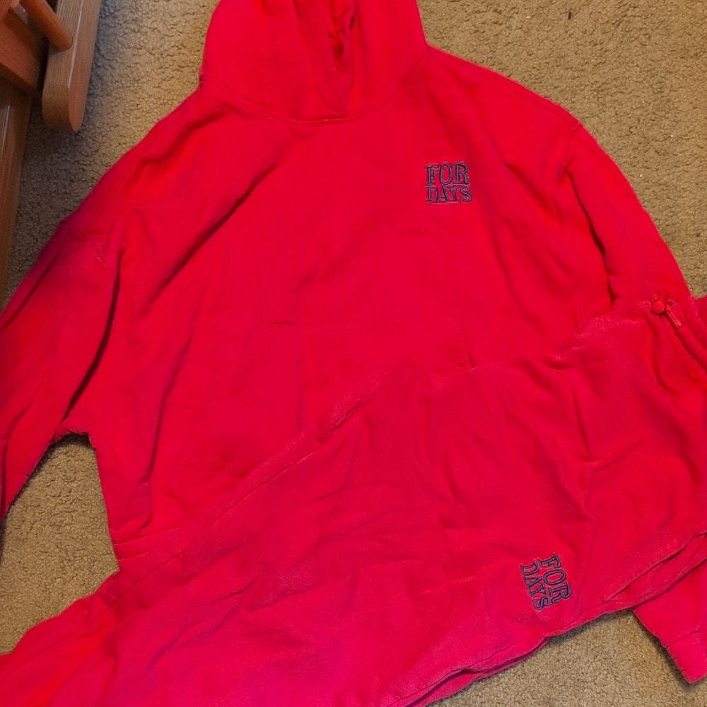 For Days Women's Redish Pink Crew Neck Sweat Set